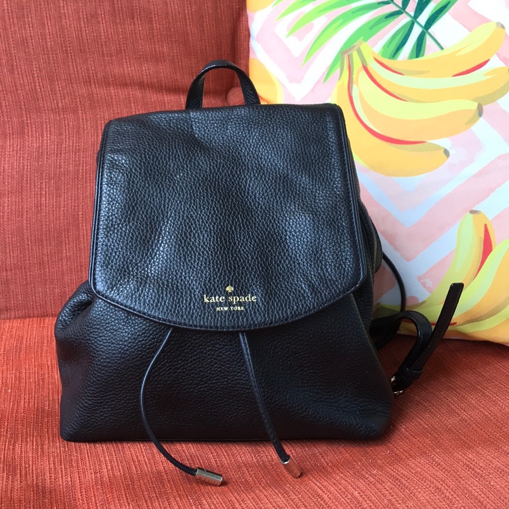 LIKE NEW Kate Spade Drawstring Black Backpack